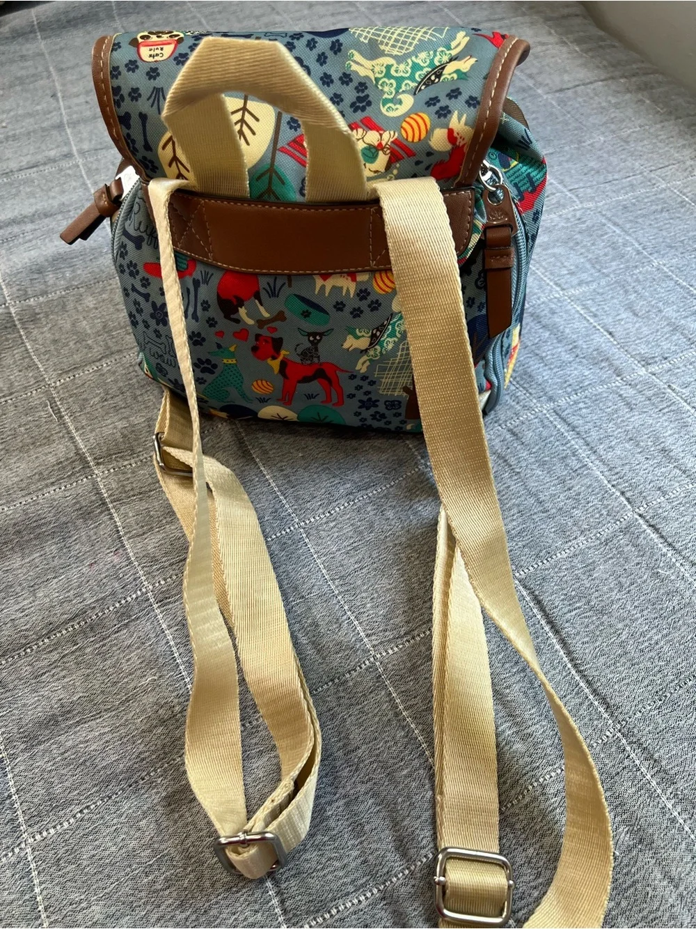 Lily bloom who let the dogs Canvas  small Backpack